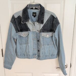 Wild Fable Patchwork Denim Cropped Jacket - L